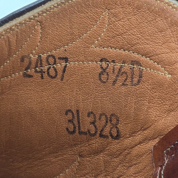 Vintage Lucchese San Antonio Men 8.5D Brown Leather Classic Cowboy Western Boots - Picture 2 of 16